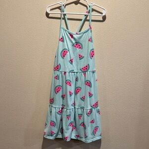5/20$ Cat & Jack Girls 8 Light Blue and Pink Watermelon Dress